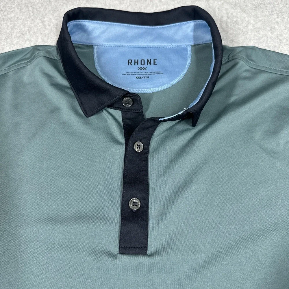 Rhone Golf Polo Shirt‎ Men's XXL Gray Performance Stretch LPGA Classic